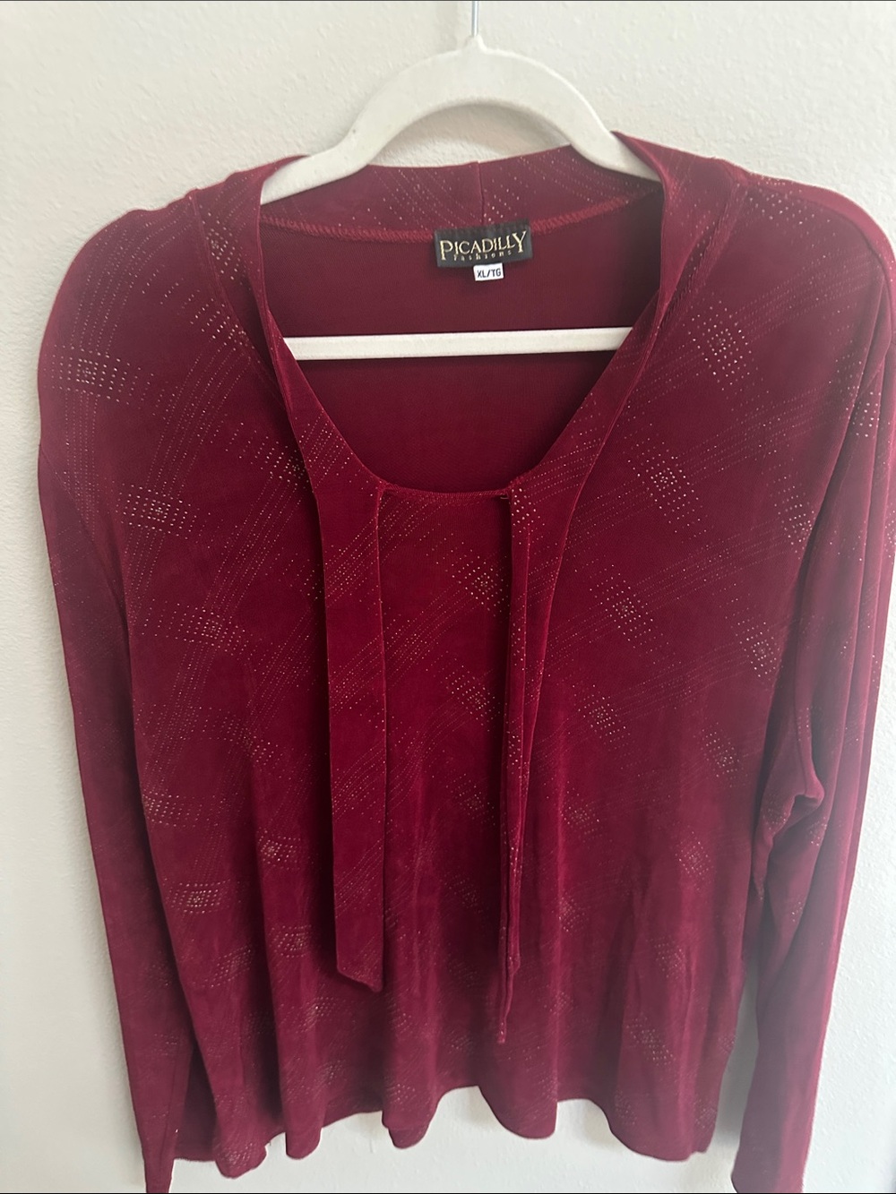 Picadilly Fashion Women's Burgundy Top